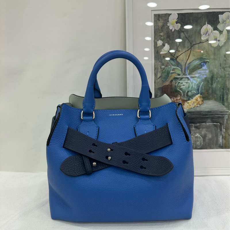 Burberry/博柏利 The Belt 拼色托特包 藍色牛皮 99新近閒置 尺寸28*25cm-1