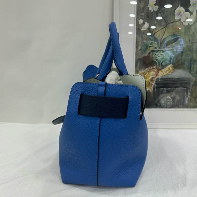 Burberry/博柏利 The Belt 拼色托特包 藍色牛皮 99新近閒置 尺寸28*25cm-3