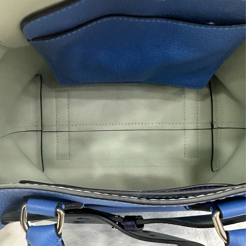 Burberry/博柏利 The Belt 拼色托特包 藍色牛皮 99新近閒置 尺寸28*25cm-7