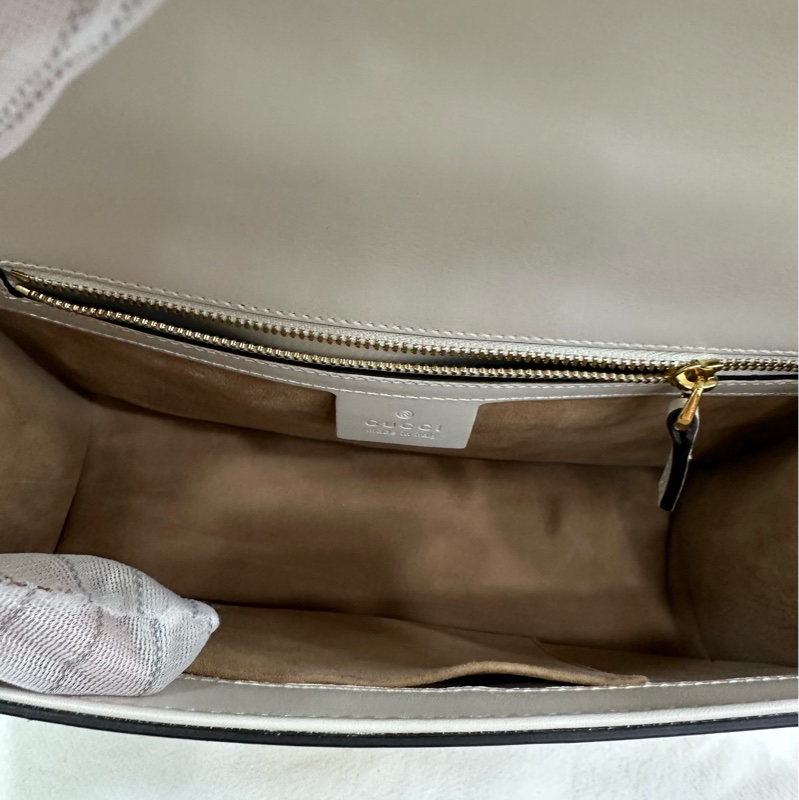 Gucci 古馳 GG mini Marmont 馬蒙 珍珠 Logo裝飾 鉚釘 金屬 99新近閒置-9