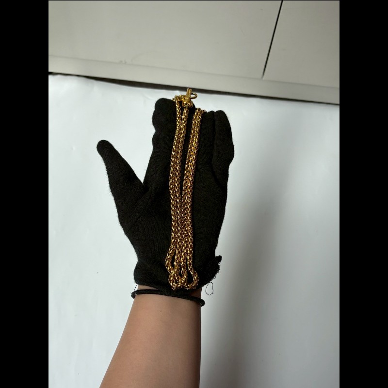 Chanel 金鍊白底圓雙C項鍊-5