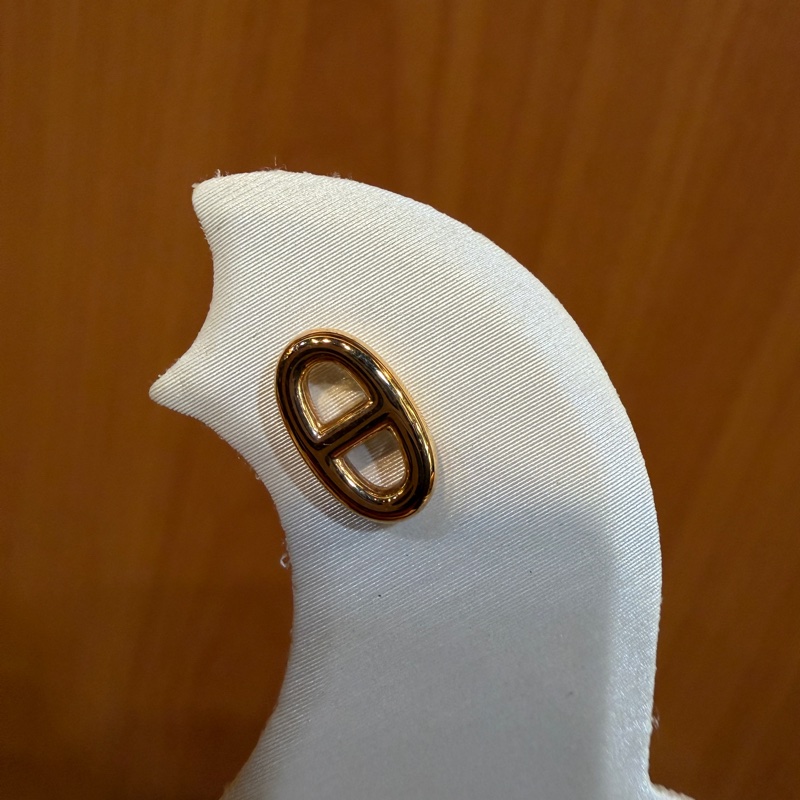 Hermes 750玫瑰金Farandole TPM豬鼻耳環-3