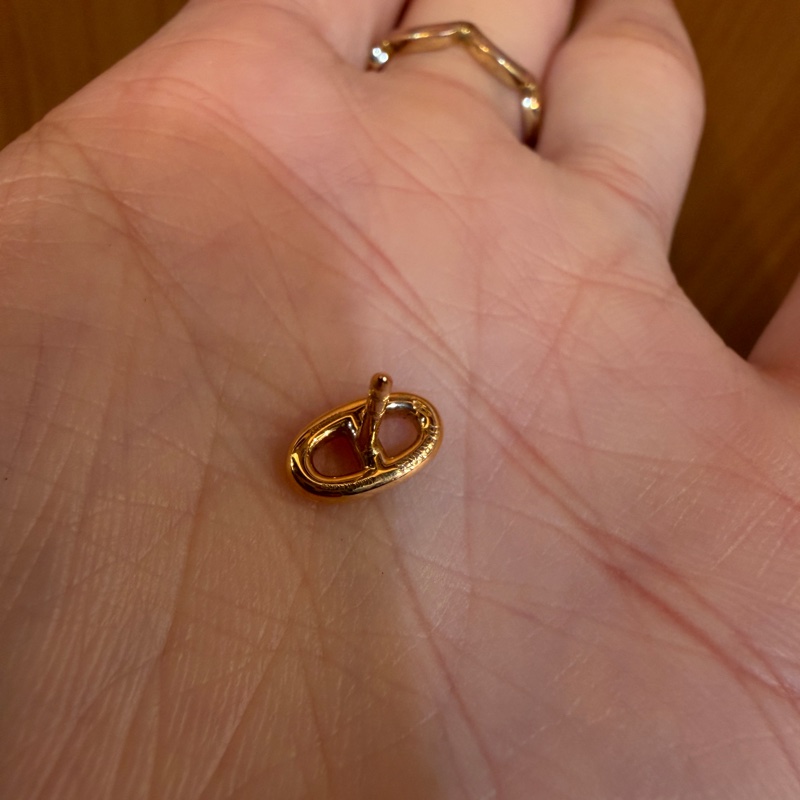 Hermes 750玫瑰金Farandole TPM豬鼻耳環-6