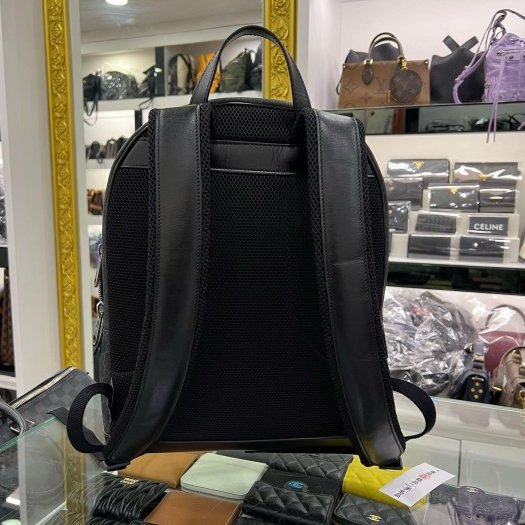 東區正精品㊣GUCCI Interlocking PVC黑灰色拉鍊後背包 RZ6162-8