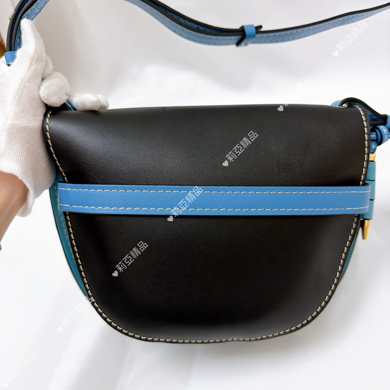 莉亞精品♡ Loewe gate水藍色馬鞍包 二手美包-3