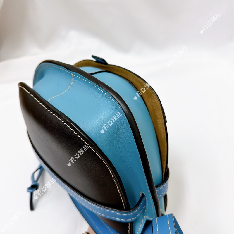 莉亞精品♡ Loewe gate水藍色馬鞍包 二手美包-11