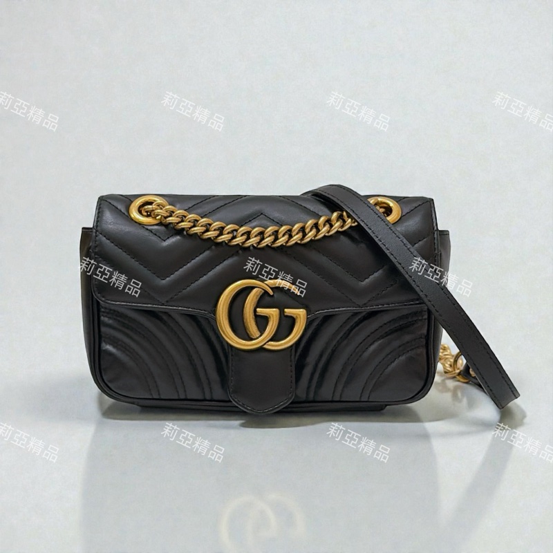 莉亞精品♡Gucci 馬夢22黑金 二手美包-0