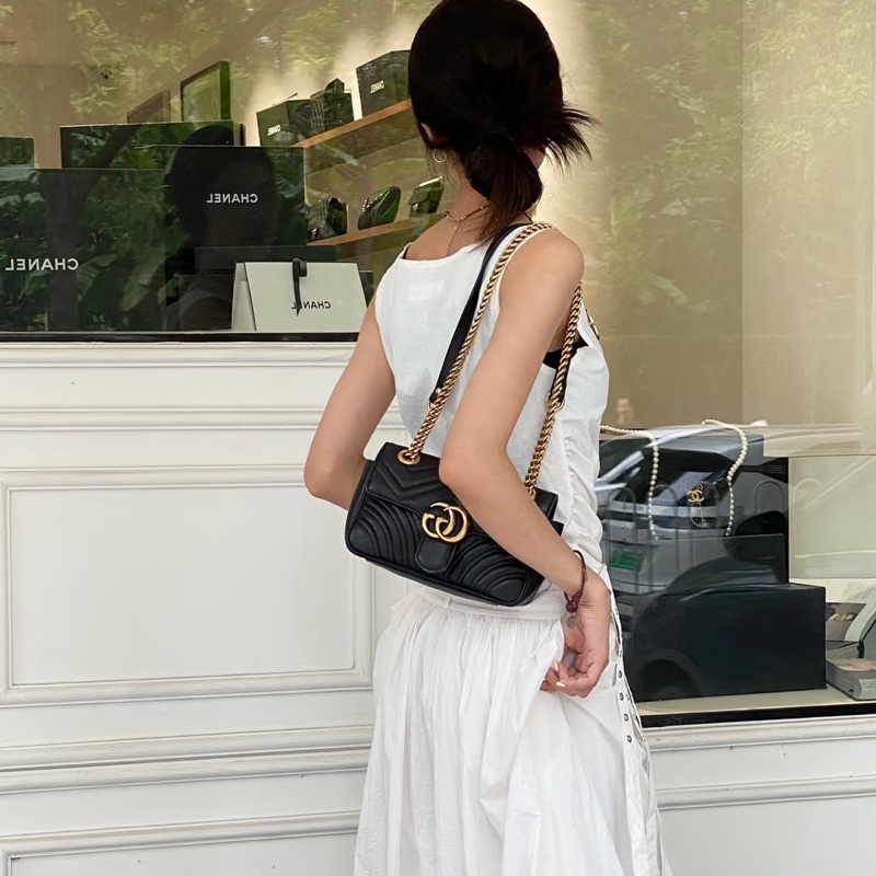 莉亞精品♡Gucci 馬夢22黑金 二手美包-1