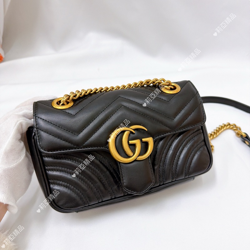 莉亞精品♡Gucci 馬夢22黑金 二手美包-2