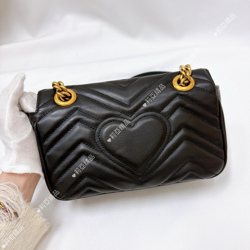 莉亞精品♡Gucci 馬夢22黑金 二手美包-3