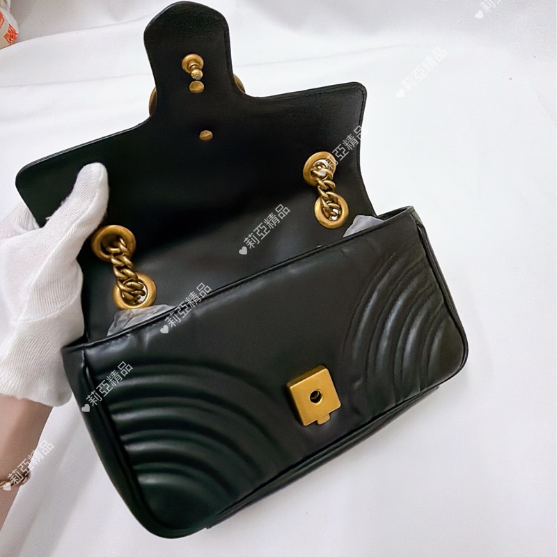莉亞精品♡Gucci 馬夢22黑金 二手美包-12