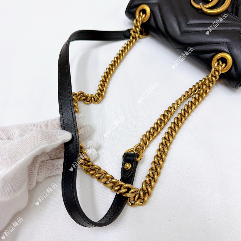 莉亞精品♡Gucci 馬夢22黑金 二手美包-15