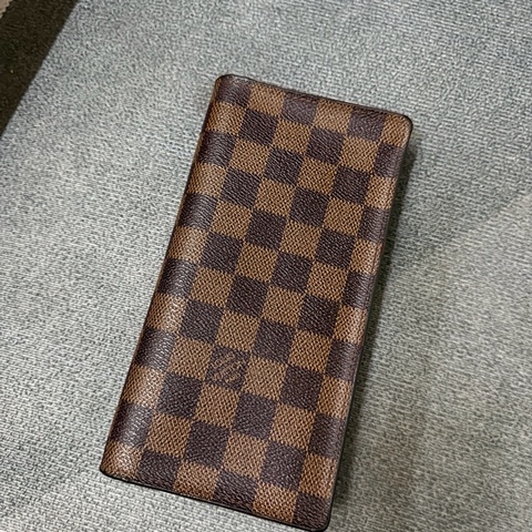 Lv棋盤格對開長夾