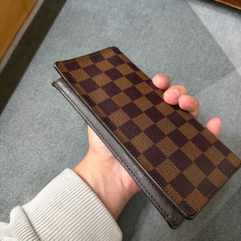 Lv棋盤格對開長夾-5