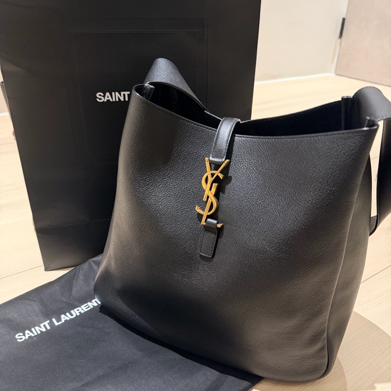 SAINT LAURENT聖羅蘭LE 5 À 7 滑面皮革柔軟大型手提 / 肩背包-1