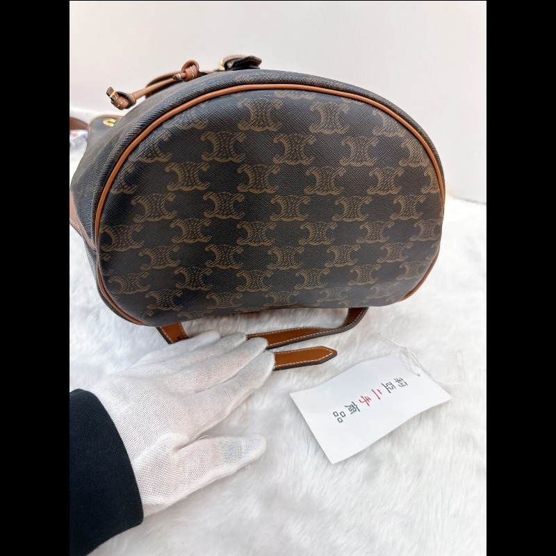 莉亞精品♡CELINE 老花後背包 九新美包-3