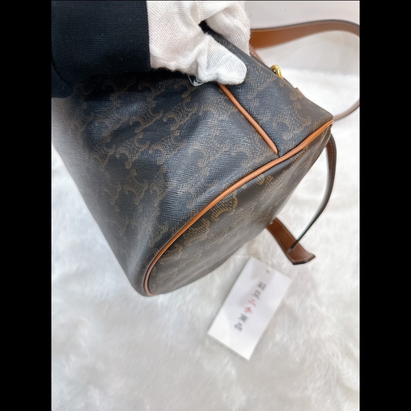 莉亞精品♡CELINE 老花後背包 九新美包-5