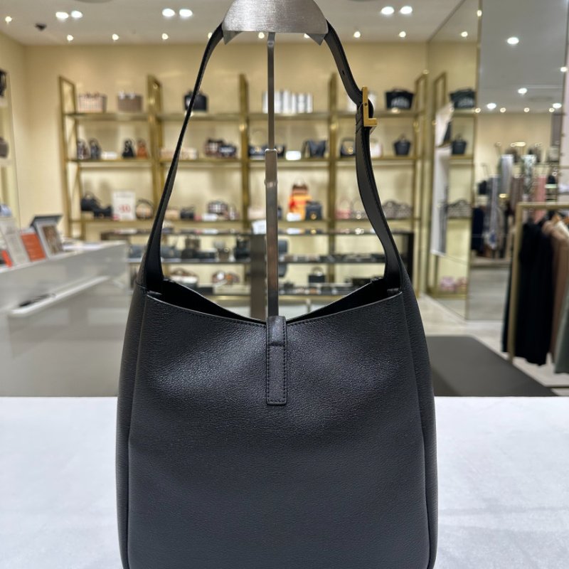 🎉新品好折扣✨Saint Laurent 713938 LE 5 A 7 YSL 柔軟粒面皮革小款 Hobo包 黑色-7