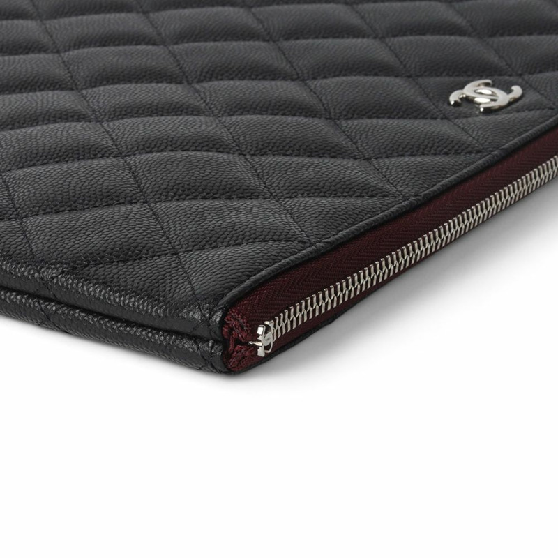 【包稅】CHANEL 魚子醬口袋手拿包 銀色 新款 中型/-3