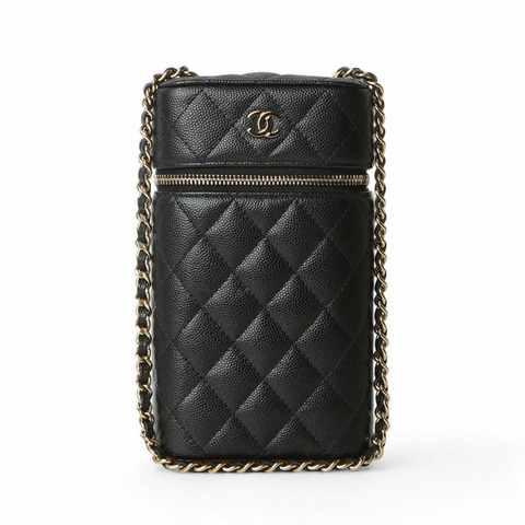 CHANEL 魚子醬化妝手機支架斜背包/