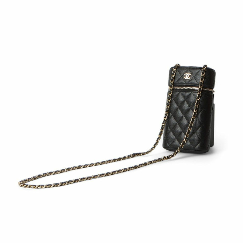 【包稅】CHANEL 魚子醬化妝手機支架斜背包/-1