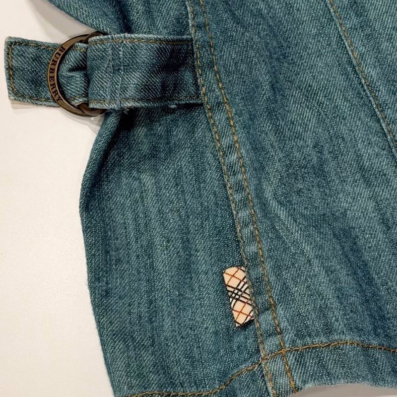 BURBERRY 倫敦 格紋扣環牛仔外套-6