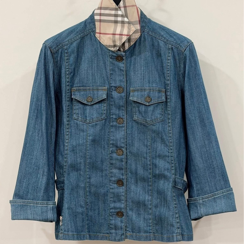 BURBERRY 倫敦 格紋扣環牛仔外套-1
