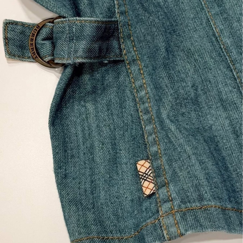 BURBERRY 倫敦 格紋扣環牛仔外套-6