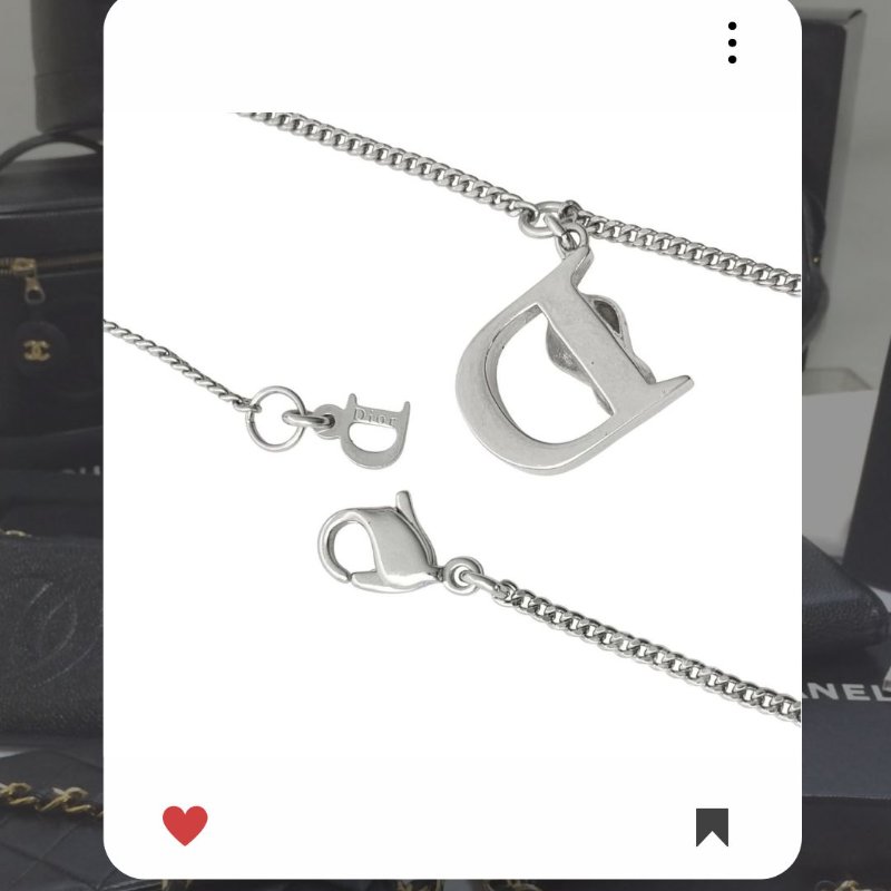 🛍️🎁 26 🔥 1月新品上架 新年💖 美品 新款 Christian Dior CD 銀色水鑽頸鏈 🔥Christian Dior熱賣款 DIOR 經典款 頸鏈 Christian Dior Necklace HKD 1,680-1