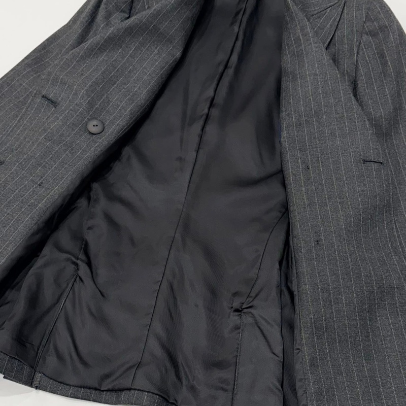 BURBERRY 藍標 直條紋毛料西裝外套+長褲-4