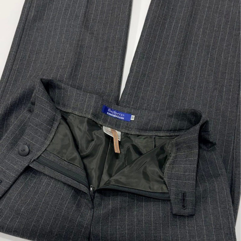 BURBERRY 藍標 直條紋毛料西裝外套+長褲-7