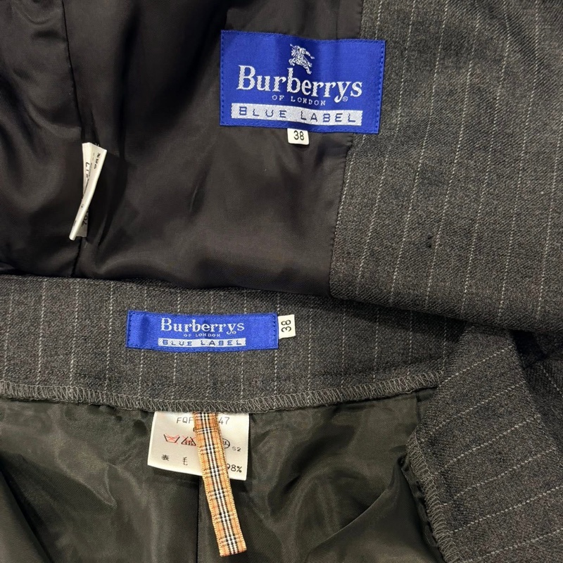 BURBERRY 藍標 直條紋毛料西裝外套+長褲-8