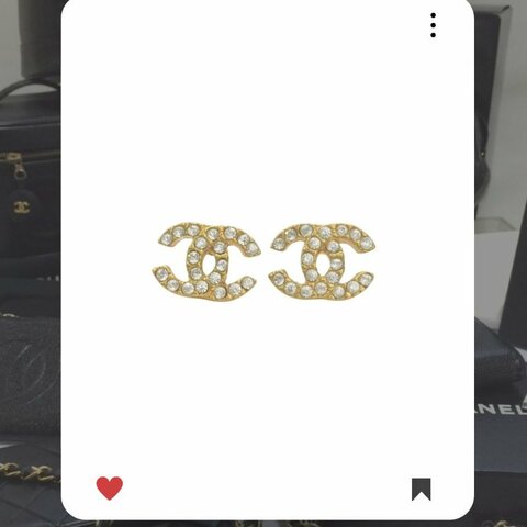🛍️🎁 26 🔥 1月新品上架 新年💖 罕品💖 香奈兒 Chanel CC 經典金色水鑽耳環 🔥 香奈兒熱賣款 香奈兒經典款 耳環 CHANEL EARRING