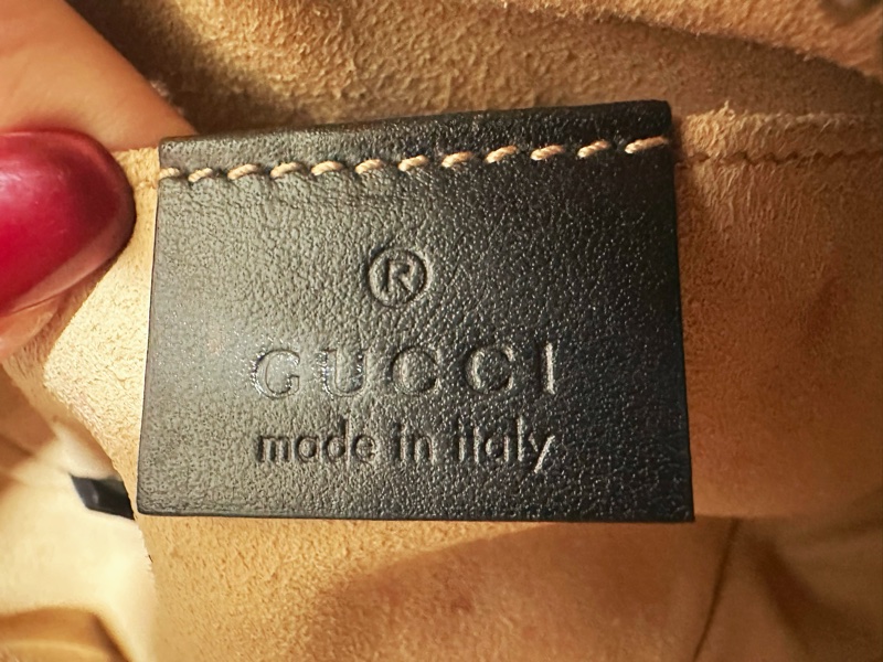 Gucci古馳黑牛皮金釦雙G馬夢迷你相機包（經典款❤️）-16