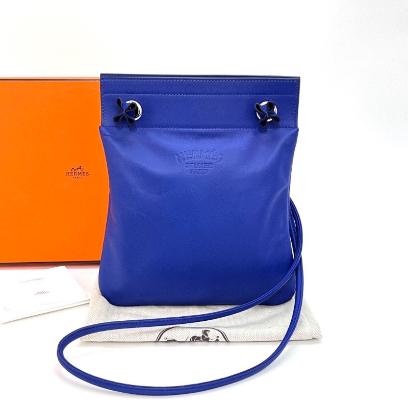 HERMES Aline海軍藍銀扣mini肩背斜背包19*23*1 98新配件盒子塵袋-1
