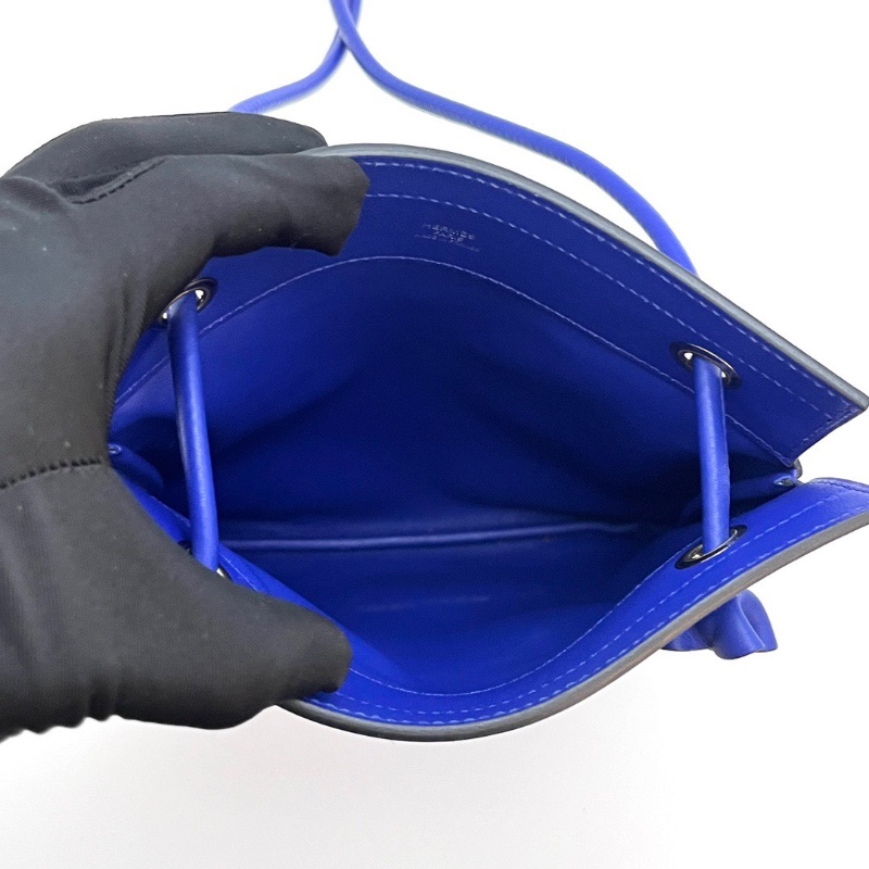 HERMES Aline海軍藍銀扣mini肩背斜背包19*23*1 98新配件盒子塵袋-2