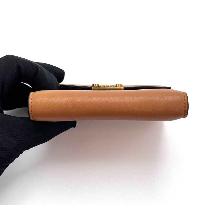 MCM棕色金扣錢包卡包12*9*2.5 98新配件盒子塵袋保卡購證-4