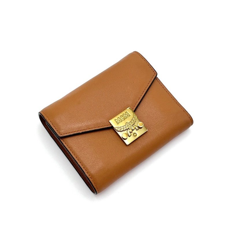 MCM棕色金扣錢包卡包12*9*2.5 98新配件盒子塵袋保卡購證-5