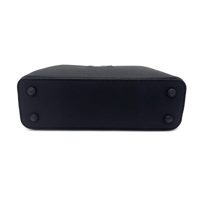 LV 磨砂黑Capucines mini手提斜背包芯片款22*12*7 99新配件塵袋-4