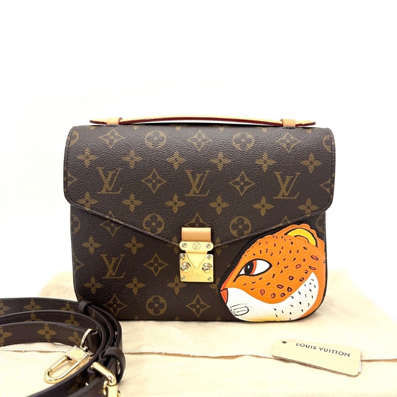LV孫一鈿聯名款Pochette Metis獵豹圖案老花手提郵差包芯片款 25*19*7 99新配件塵袋吊牌-1