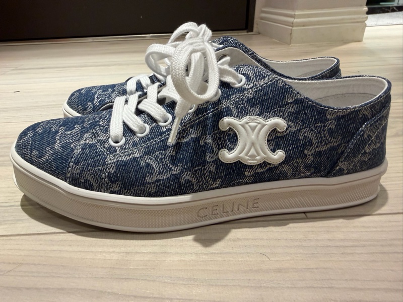 🌟Celine 經典凱旋門logo牛仔板鞋 休閒鞋-0