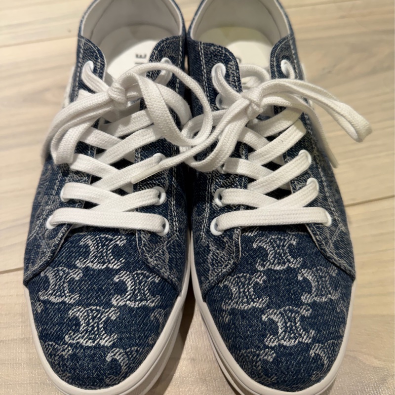 🌟Celine 經典凱旋門logo牛仔板鞋 休閒鞋-5