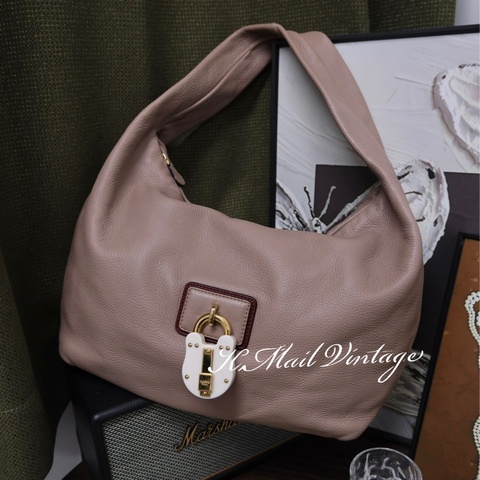 Loewe Leather Shoulder Bag 羅意威中古鎖頭Hobo bag 和尚包