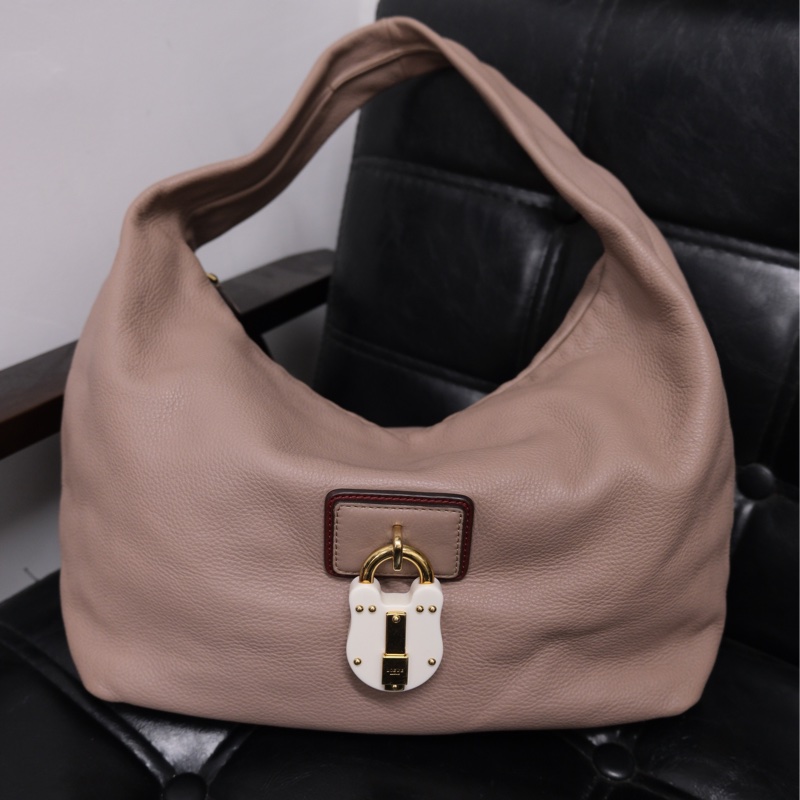Loewe Leather Shoulder Bag 羅意威中古鎖頭Hobo bag 和尚包-1