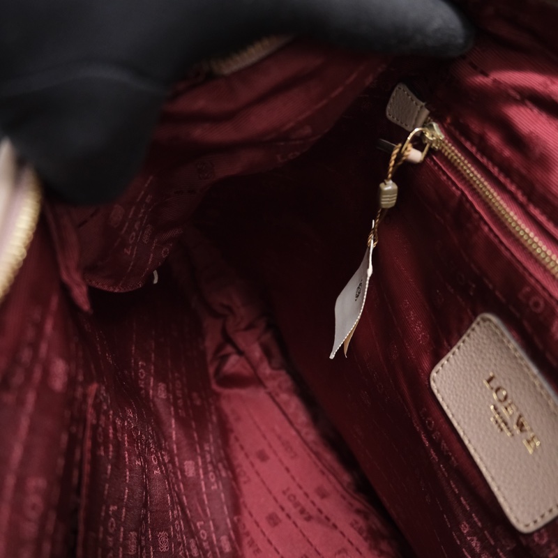 Loewe Leather Shoulder Bag 羅意威中古鎖頭Hobo bag 和尚包-17