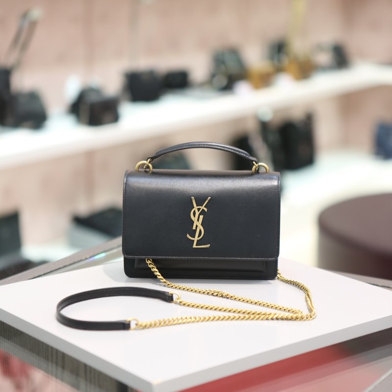 🎊新年特賣🧧Saint Laurent 533026 YSL 光滑小牛皮 Sunset WOC包 -黑色金鍊-2