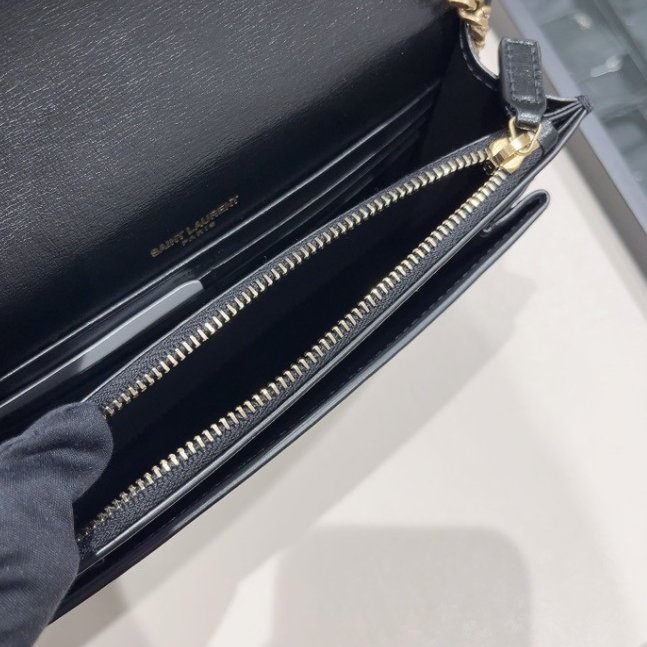 🎊新年特賣🧧Saint Laurent 533026 YSL 光滑小牛皮 Sunset WOC包 -黑色金鍊-4