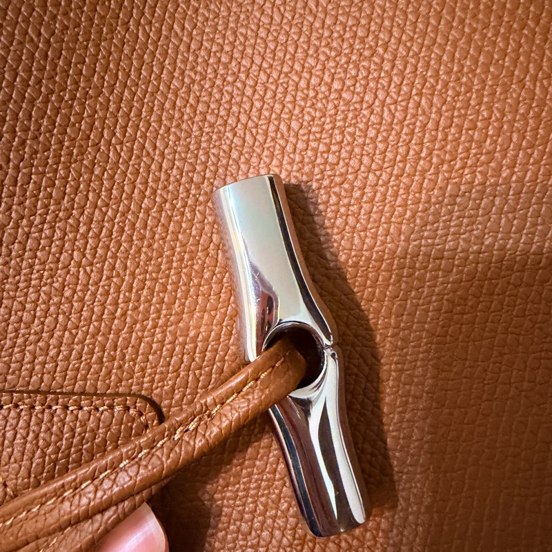 LONGCHAMP ROSEAU系列竹節卵石紋牛皮單肩包🔥粽色-2