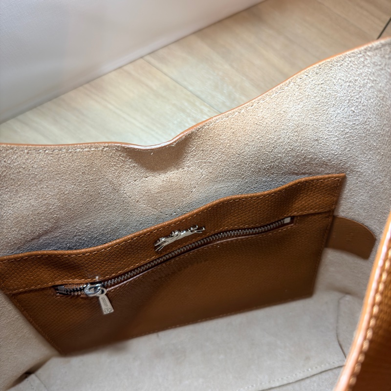 LONGCHAMP ROSEAU系列竹節卵石紋牛皮單肩包🔥粽色-4