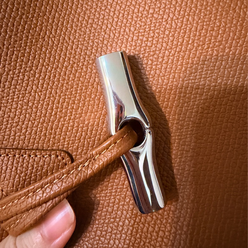 LONGCHAMP ROSEAU系列竹節卵石紋牛皮單肩包🔥粽色-12